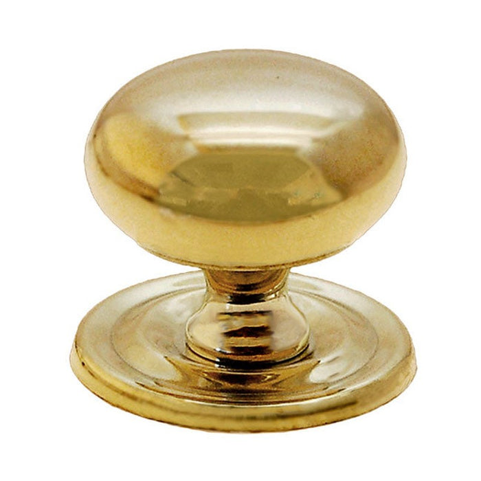 Brass Cabinet Knob with matching back plate, 1-1/4" - Paxton Hardware