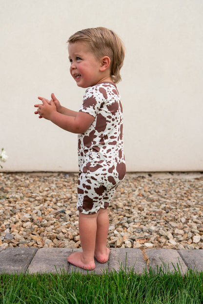 BROWN CATTLE | SHORT ZIPPER ONE PIECE
