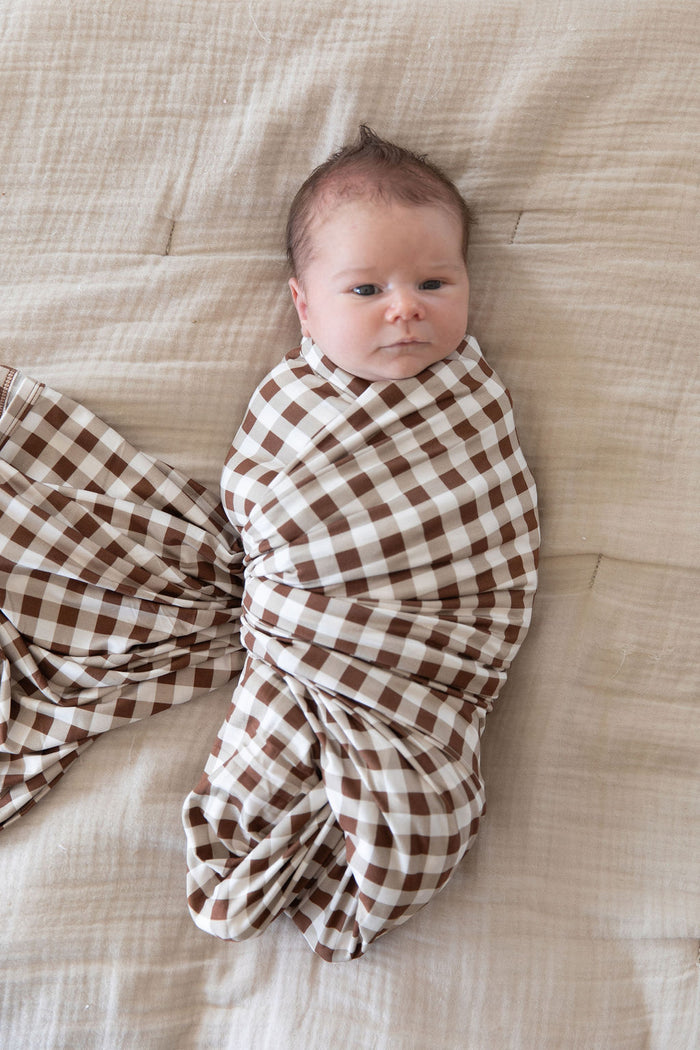 BROWN GINGHAM | SWADDLE