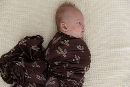 BROWN + GREEN CACTUS | SWADDLE