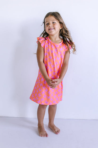BUTTERFLIES | RUFFLE SLEEVE DRESS