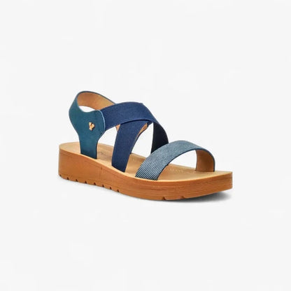 Butterfly Womens Xara 6 Strap Sandal Navy | Butterfly