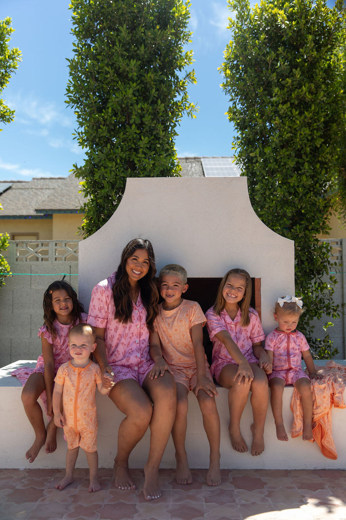 CACTUS PALM | GIRLS' BUTTON UP SHORT SLEEVE + SHORTS SET
