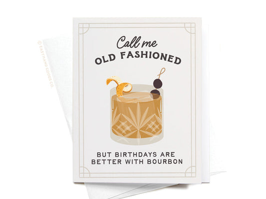Call Me Old Fashioned Cocktail Greeting Card - Onderkast Studio