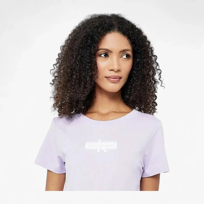 Calvin Klein Womens Faded Monologo Slim Fit Tee Lilac | Calvin Klein