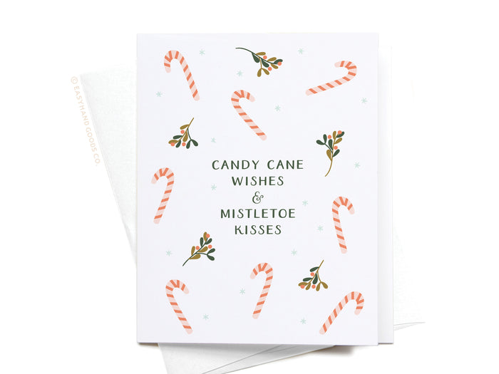 Candy Cane Wishes & Mistletoe Kisses Greeting Card