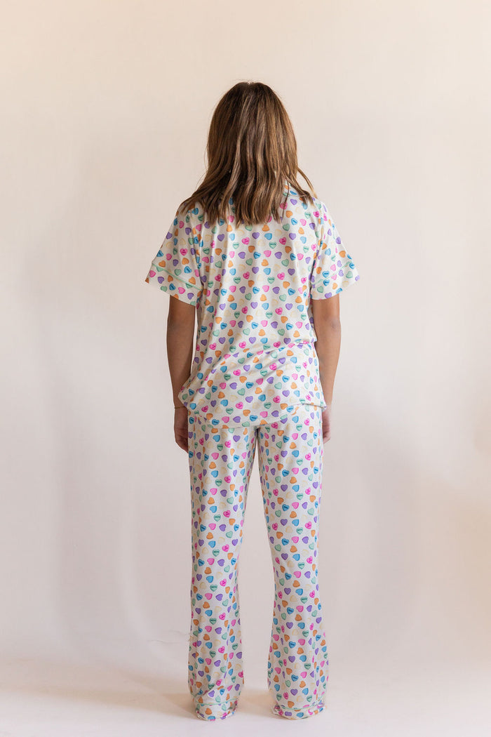 CANDY HEARTS | GIRLS' BUTTON UP SHORT SLEEVE SET