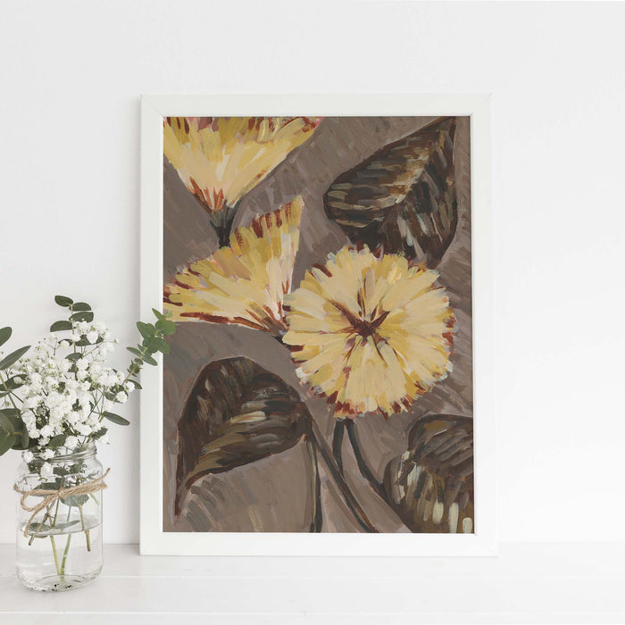 Modern Yellow Flower Fall Botanical Bloom Wall Art Print or Canvas - Jetty Home