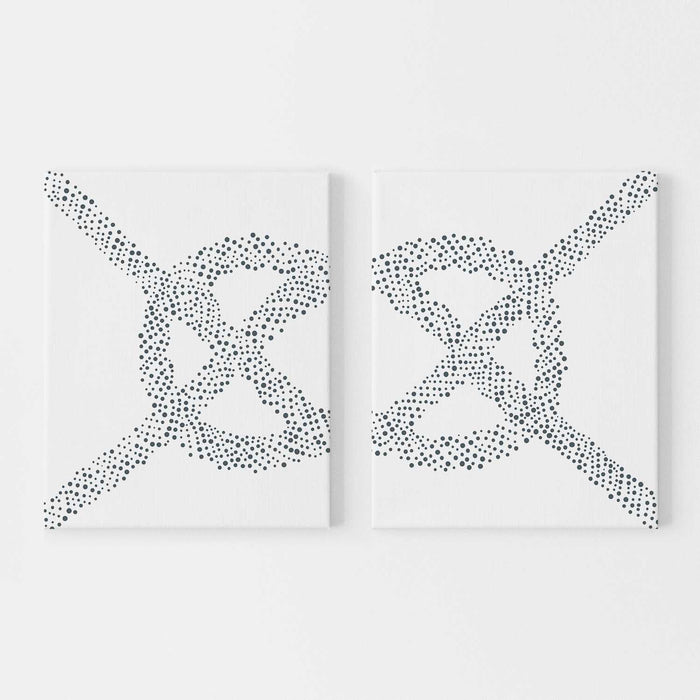Carrick Bend Knot Nautical Diptych Set of 2 Wall Art Print or Canvas - Jetty Home