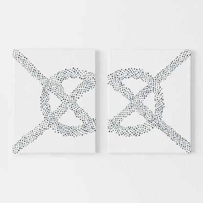 Carrick Bend Knot Nautical Diptych Set of 2 Wall Art Print or Canvas - Jetty Home