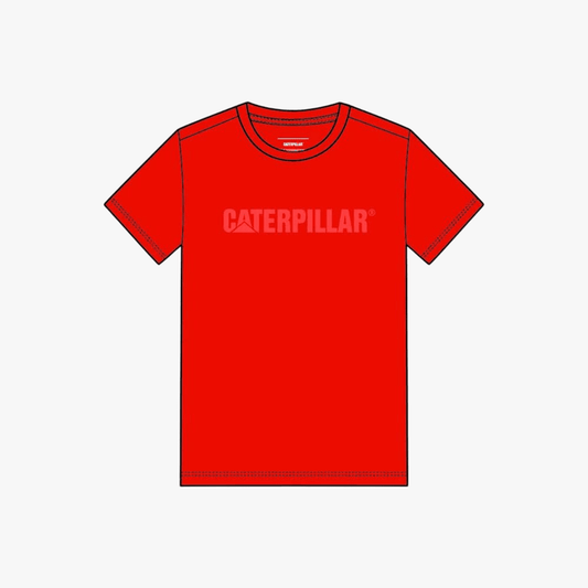 Caterpillar Mens Short Sleeve Logo Tee Red | Caterpillar