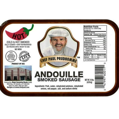 NolaCajun Chef Paul Prudhomme Andouille Smoked Sausage Package Louisiana Cajun