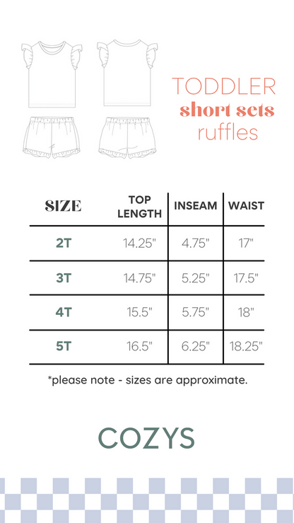 CHERRY STRIPES | RUFFLE SHORT SET