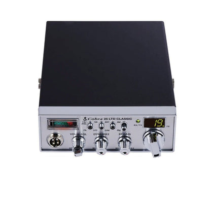 Cobra 25 LTD Classic 40 Channel AM FM CB Radio, Virginia CB Antenna, 3 inch External Speaker Combo - CB Radio Supply