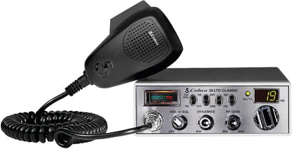 Cobra 25 LTD Classic 40 Channel AM FM CB Radio, Virginia CB Antenna, 3 inch External Speaker Combo - CB Radio Supply