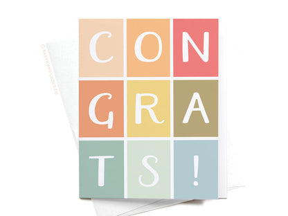 Congrats Colorblocks Greeting Card - Onderkast Studio