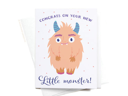 Congrats on Your New Little Monster Greeting Card - Onderkast Studio
