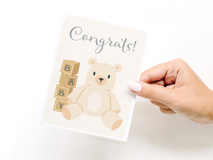 Congrats Teddy Bear Greeting Card - Onderkast Studio