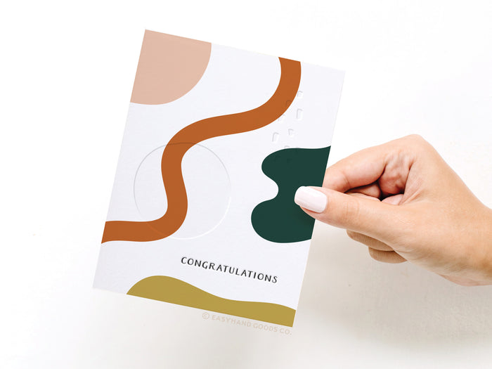 Congratulations Abstract Letterpress Greeting Card