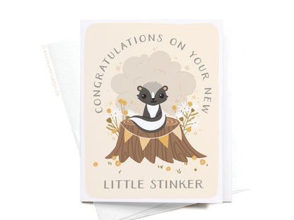 Congratulations On Your New Little Stinker Greeting Card - Onderkast Studio