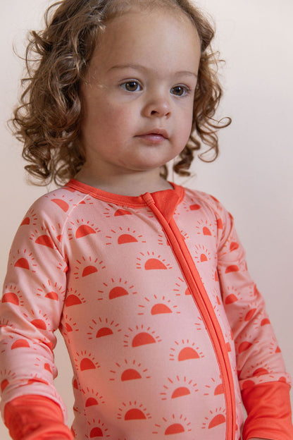 CORAL SUNSHINE | ZIPPER ONE PIECE