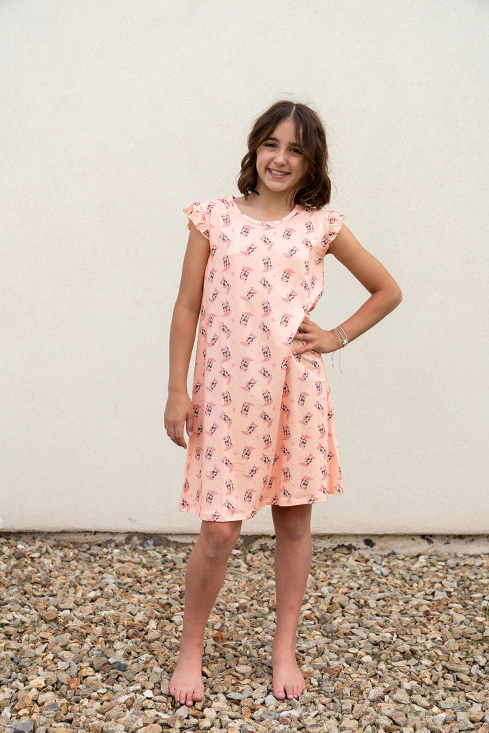 COWGIRL BOOTS | RUFFLE SLEEVE DRESS
