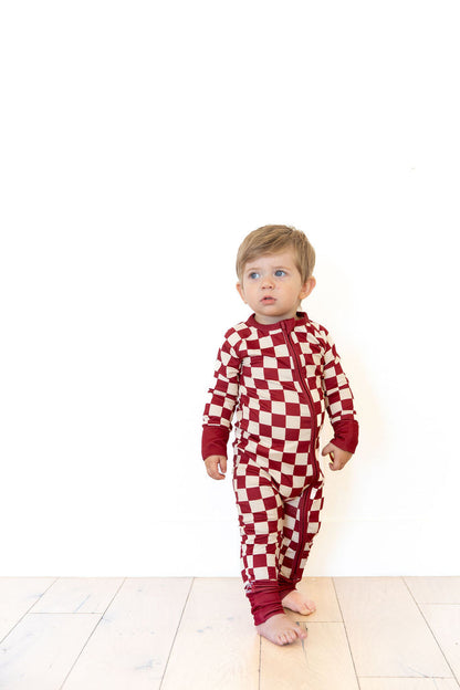 CRANBERRY CHECKER | ZIPPER ONE PIECE