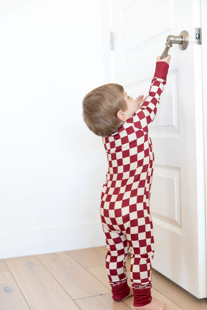 CRANBERRY CHECKER | ZIPPER ONE PIECE