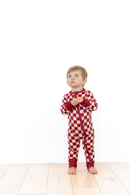 CRANBERRY CHECKER | ZIPPER ONE PIECE