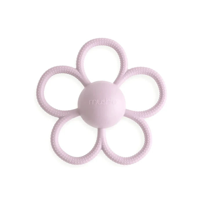 DAISY RATTLE TEETHER | SOFT LILAC