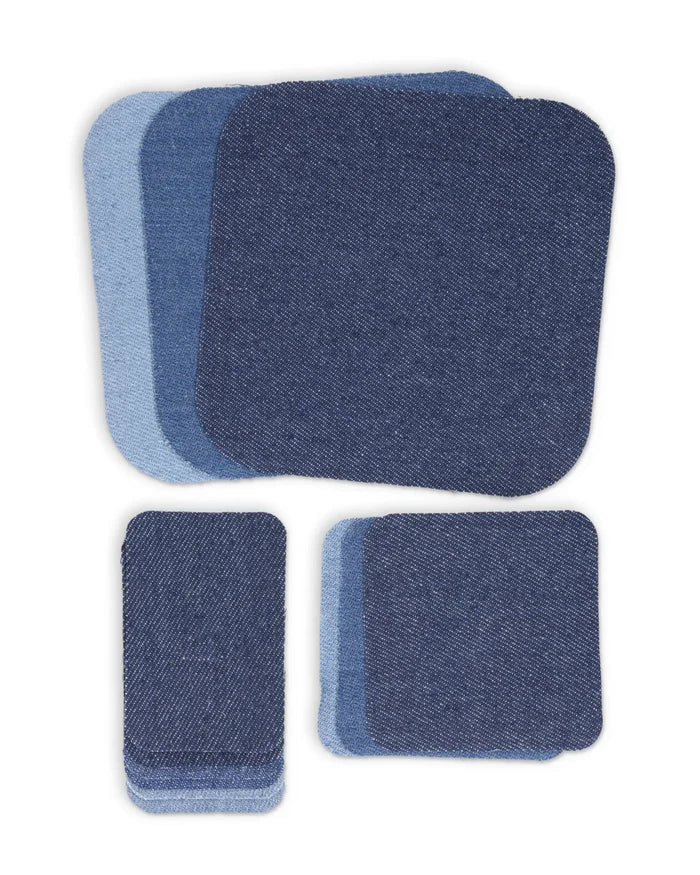 Denim Iron-On Patches - Assorted 12pc
