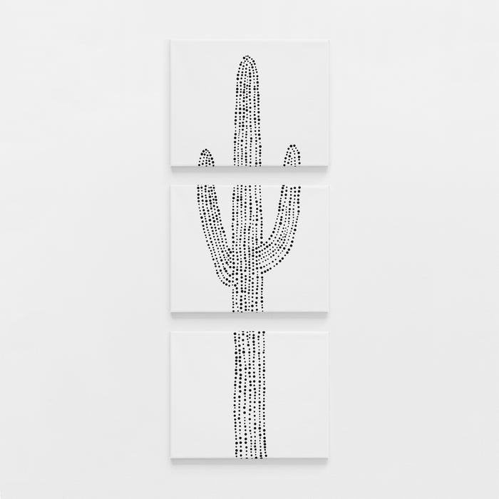 Saguaro Cactus Modern Desert Vertical Triptych Set of Three Wall Art Prints or Canvas - Jetty Home