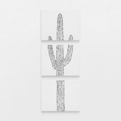 Saguaro Cactus Modern Desert Vertical Triptych Set of Three Wall Art Prints or Canvas - Jetty Home