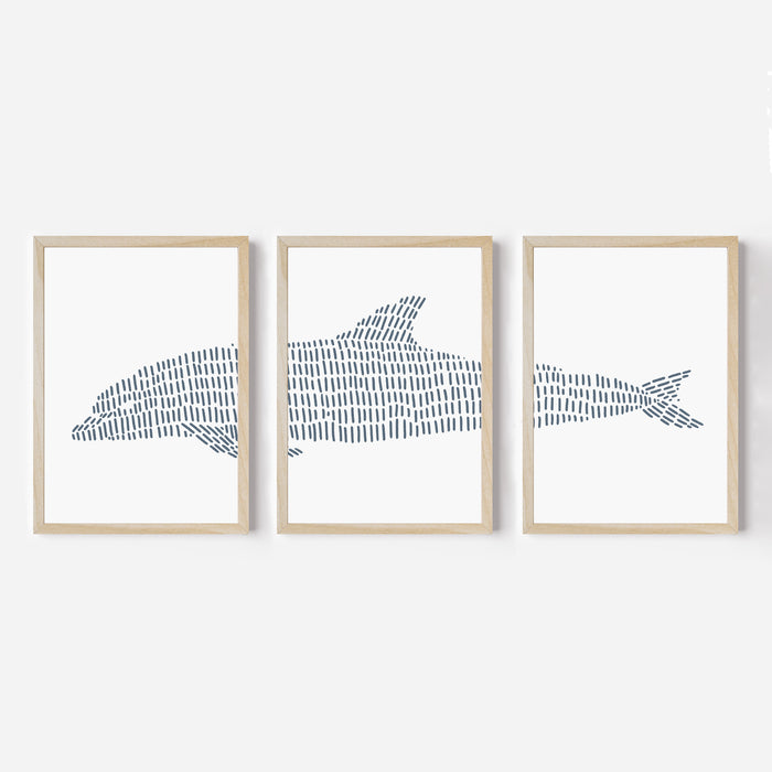 Dolphin Illustration - Set of 3 - Jetty Home
