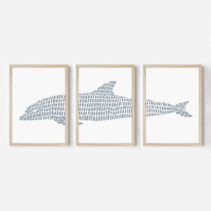 Dolphin Illustration - Set of 3 - Jetty Home