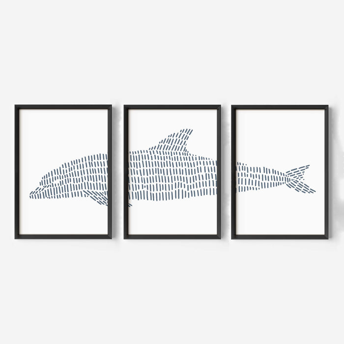 Dolphin Illustration - Set of 3 - Jetty Home