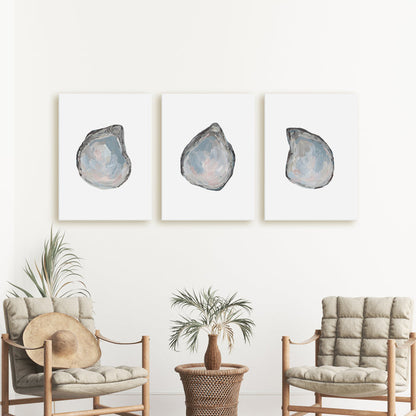 Drifted Oysters Triptych - Set of 3  - Art Prints or Canvases - Jetty Home