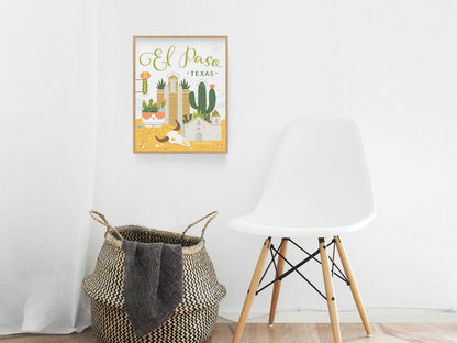 El Paso Succulent Skyline Art Print