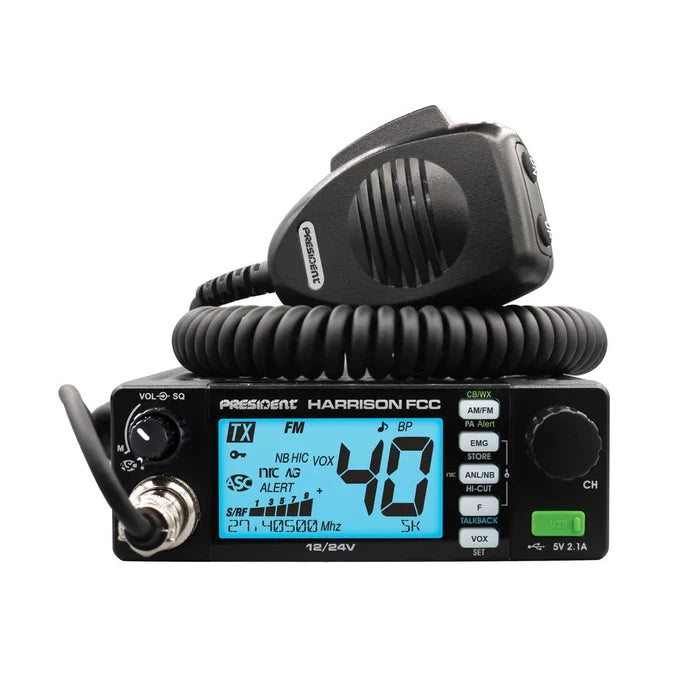 President CB Radio - FCC President Harrison 40 Channel AM/FM CB Radio - CB Radio Supply