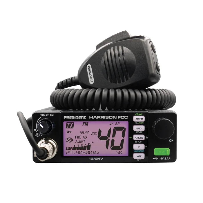 President CB Radio - FCC President Harrison 40 Channel AM/FM CB Radio - CB Radio Supply