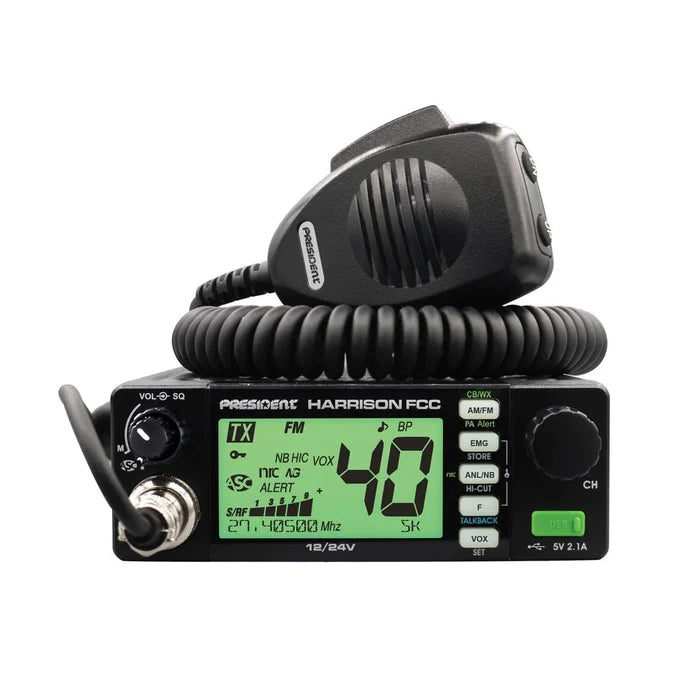 President CB Radio - FCC President Harrison 40 Channel AM/FM CB Radio - CB Radio Supply