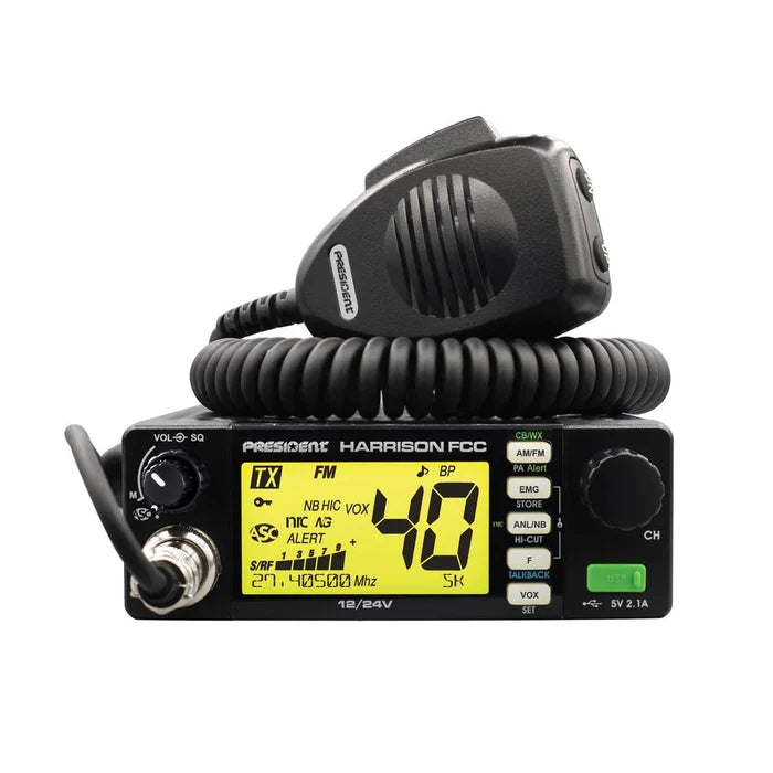 President CB Radio - FCC President Harrison 40 Channel AM/FM CB Radio - CB Radio Supply