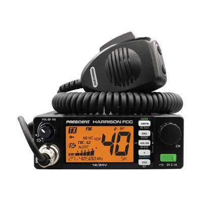 President CB Radio - FCC President Harrison 40 Channel AM/FM CB Radio - CB Radio Supply