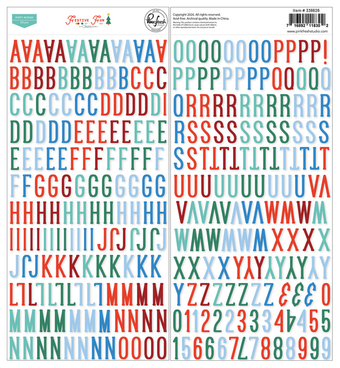 Festive Fun: Puffy Alpha Stickers