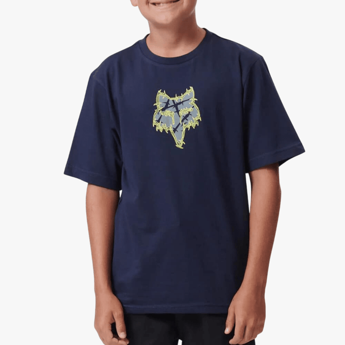 Fox Boys Barbed Short Sleeve Tee Summit Navy | Fox