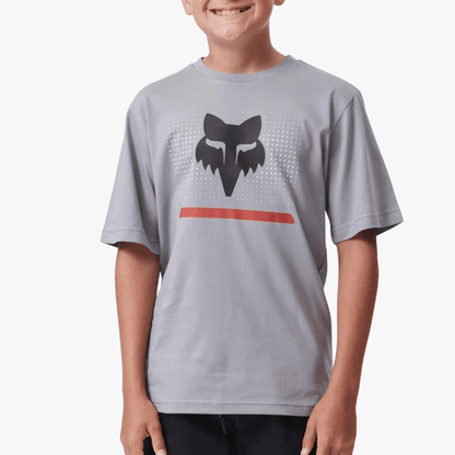 Fox Boys Optical Illusion Short Sleeve Tee Tradewinds Grey | Fox