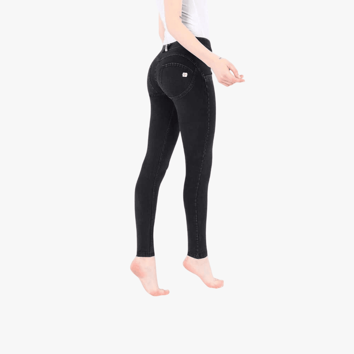 Freddy Womens Black Black Stitch Regular Waist Long Length Jean | Freddy