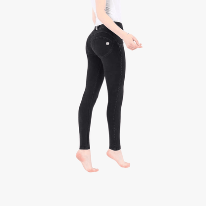 Freddy Womens Black Black Stitch Regular Waist Long Length Jean | Freddy