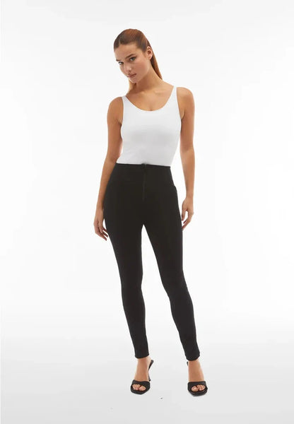Freddy Womens Black High Waist Long Length Cotton Pant | Freddy
