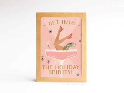 Get Into the Holiday Spirits! Cocktail Folded Greeting Note Set